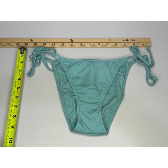 Victoria's Secret Swimsuit Bikini 2 piece Set Strapless Medium Aqua with Gold - Picture 8 of 8
